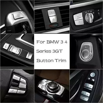 Для BMW 2 3 4 серии 3GT F30 F20 F36 хромированная панель переключения передач передняя фара переключатель запуска двигателя стоп P крышка кнопки переключения передач P Shift Button