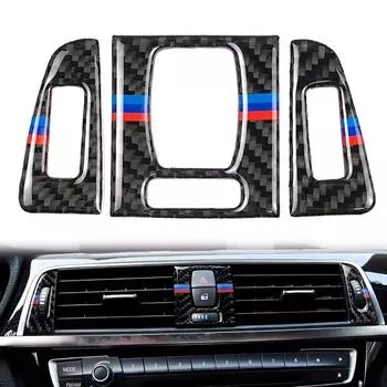 Для BMW 3 серии 4 F30 F31 карбоновая автомобильная вентиляционная решетка, накладка на вентиляционное отверстие A/C, накладка на выходное отверстие для кондиционера, аксессуары Voiture