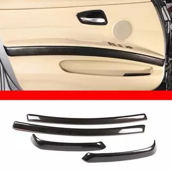 Для BMW 3 серии E90 2005-2012 ABS углеродное волокно салона автомобиля подлокотник боковой двери декоративная полоса накладка ремонт A