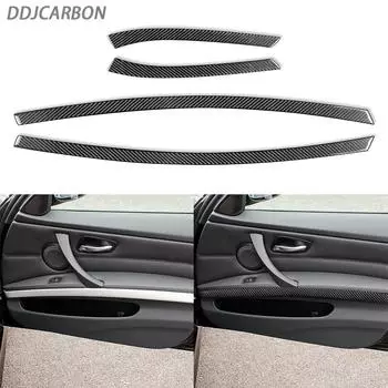 Для BMW 3 серии E90 2006-2008 углеродное волокно, внутренняя отделка панели подлокотника, полоски, аксессуары для интерьера автомобиля, украшение A