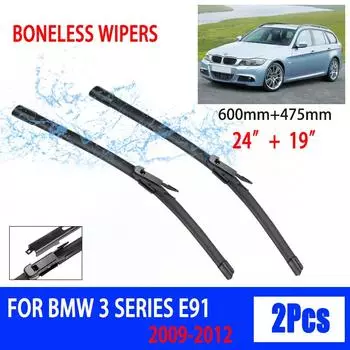 Для BMW 3 серии E91 2009-2012 автомобильный стеклоочиститель ласточкин хвост мягкий резиновый стеклоочиститель лобового стекла ветрового стекла HD тихий автомобильный стеклоочиститель 24 +19