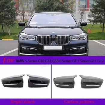 Для BMW 4 5 7 серии G30 G31 G38 G22 G11 G12 2016 2017 2018 сменное боковое крыло зеркальная крышка заднего вида высокого качества Bright black-2pcs