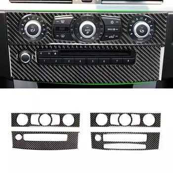 Для BMW 5 серии E60 2004 2005 2006 2007 2008 2009 2010 Углеродное волокно Кондиционер CD Панель управления D