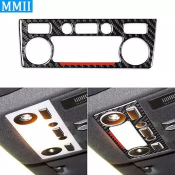Для BMW 5 серии E60 2004-2007 настоящее углеродное волокно, передняя кнопка включения света на крыше, крышка панели, аксессуары для салона автомобиля чёрный
