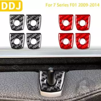 Для BMW 7 серии F01 2009-2014 аксессуары автомобиля углеродное волокно внутренняя наклейка на дверной замок красный