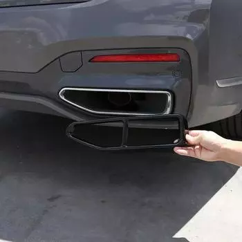 Для BMW 7 серии F01 G11 G12 2009- Нержавеющая сталь автомобильный глушитель выхлопной трубы выходная крышка наклейки автомобильные аксессуары Silver 09-14