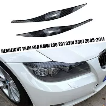 Для BMW Аксессуары 3 серии E90 E91 320i 330i Фара Брови Веко 2005 2006 2007 2008 2009 2010 2011 Седан / Туринг чёрный