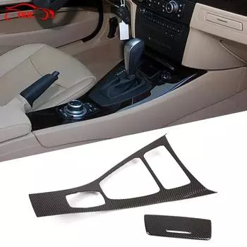 Для BMW E90 3 серии 2008-2012 ABS углеродное волокно автомобильная консоль панель переключения передач рамка крышка декоративные наклейки интерьер A