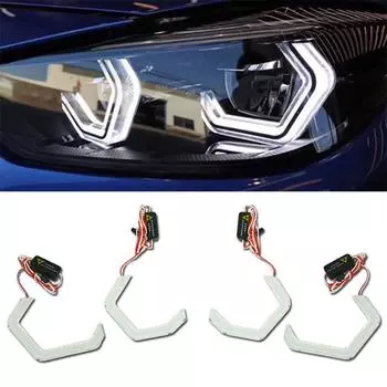 Для BMW F82 F80 F32 F30 E90 M3 M4 M5 Галогенные фары Кристальный стиль Светодиодные ангельские глазки