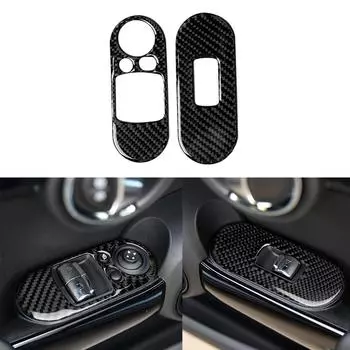 Для BMW Mini Cooper S 3DR F56 углеродное волокно салона автомобиля, двери, окна, кнопка подъема, панель, рама, защитная крышка, накладка