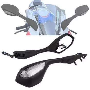 Для BMW S1000RR S1000 RR S 1000 RR 2019-2025 2025 Мотоциклетные зеркала заднего вида со светодиодными указателями поворота Свет заднего вида боковое зеркало чёрный