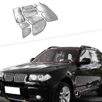 Для BMW X3 E83 2006-2010 алюминиевая фольга серебристого цвета, переднее лобовое стекло автомобиля, полное оконное стекло, солнцезащитный зонтик автомобиля серебряный