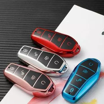 Для BYD Qin Plusdmi Atto 3 Han EV Dolphin новый мягкий чехол для автомобильного ключа из ТПУ с 4 кнопками и пультом дистанционного управления, защитный чехол, прочные аксессуары красный