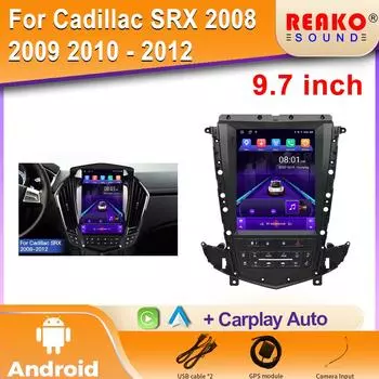 Для Cadillac SRX 2008 2009 2010 - 2012 CarPlay Мультимедийный Видеоплеер Сенсорный Экран Для Tesla Style Android 11 Автомобильное Радио GPS BT 4 core 2GB+32GB carplay
