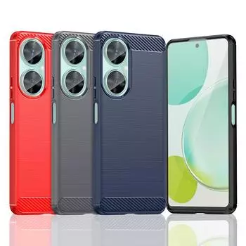 Для чехла Huawei Nova 11i Чехол для Huawei Nova 11i Противоударный противоударный силиконовый чехол из углеродного волокна для Huawei Nova 11i Чехол For Huawei Nova 11i чёрный