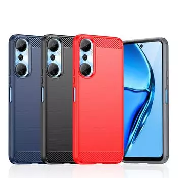 Для чехла Infinix Hot 20 Чехол для Infinix Hot 20 X6826 X6826B X6826C Бампер Силиконовый чехол из углеродного волокна для Infinix Hot 20 Чехол For InfinixHot 20 4G чёрный