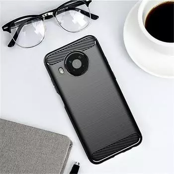 Для чехла Nokia X10 Чехол для Nokia X10 Бампер Силиконовый противоударный чехол из углеродного волокна Чехол для Nokia X10 X 10 Чехол 6,67 дюйма Nokia X10(Nokia X20) чёрный