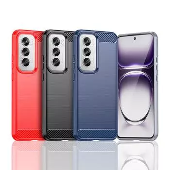 Для чехла Oppo Reno 12 Pro Чехол для Oppo Reno 12 Pro 5G Мягкий силиконовый чехол из углеродного волокна для Oppo Reno 12 Pro Чехол 6,7 дюйма Reno 12 Pro Global чёрный