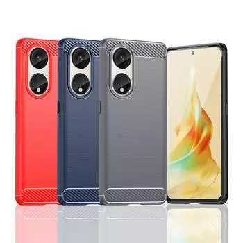 Для чехла Oppo Reno 8T 5G Чехол для Oppo Reno 8T 5G Бампер Противоударный силиконовый чехол из углеродного волокна для Oppo Reno 8T 5G Чехол For Oppo Reno 8T 5G чёрный