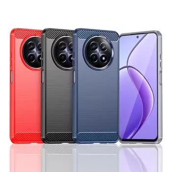 Для чехла Realme 12 5G Чехол для Realme 12 Plus 12 Pro Plus Противоударный мягкий силиконовый чехол из углеродного волокна для Realme 12 5G Чехол For Realme 12 5G чёрный