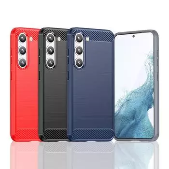 Для чехла Samsung Galaxy S23 чехол для Samsung S23 Plus S23Ultra 5G бампер силиконовый чехол из углеродного волокна для Samsung S23 чехол For Samsung S23 чёрный