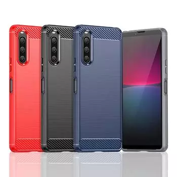 Для чехла Sony Xperia 10 V Чехол для Sony Xperia 10 V Бампер Силиконовый чехол из углеродного волокна для Sony Xperia 10 V 1 10 III Чехол For Sony Xperia 10 V чёрный