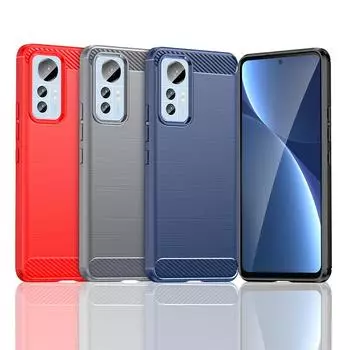 Для чехла Xiaomi 12 Lite Чехол для Xiaomi 12 Lite Силиконовый чехол из углеродного волокна для Xiaomi 12 11T 10T 11 Lite 5G NE 12X 12 Pro Чехол For Xiaomi 12 Lite чёрный
