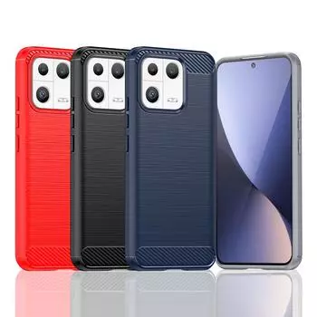 Для чехла Xiaomi 13 Чехол для Xiaomi 13 Бампер Силиконовый чехол из углеродного волокна для Xiaomi 13 12X 12S 12 11T Pro 10T 12 Lite Чехол For Xiaomi 13 чёрный