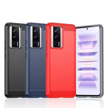 Для чехла Xiaomi Poco F5 Pro Чехол для Poco F5 Pro 5G Бампер противоударный мягкий силиконовый чехол из углеродного волокна для Poco F5 Pro Чехол For Poco F5 Pro чёрный