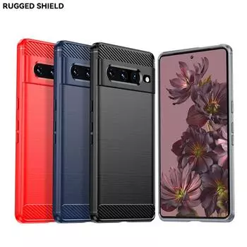 Для Чехол Google Pixel 7 Pro Чехол для Google Pixel 7 Pro Бампер Силиконовый Карбоновый Задний Чехол Для Google Pixel 7 6 Pro Чехол Google Pixel 7 Pro чёрный