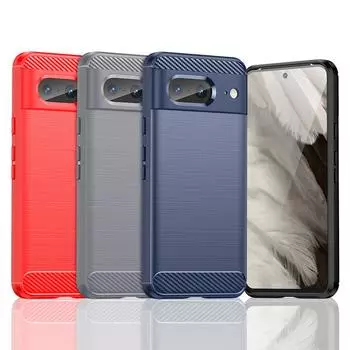 Для Чехол Google Pixel 8 Чехол Для Google Pixel 8 Pro Бампер Силиконовый Чехол Из Углеродного Волокна Для Google Pixel 8 7 6 Pro 7A 6A Чехол For Google Pixel 8 чёрный