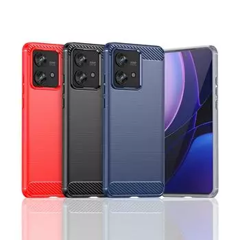 Для Чехол Motorola Edge 40 Neo Чехол Для Moto Edge 40 Neo Противоударный мягкий силиконовый чехол из углеродного волокна Для Moto Edge 40 Neo Чехол For Moto Edge 40 Neo чёрный