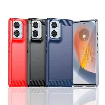 Для Чехол Motorola Edge 50 Fusion Чехол для Moto Edge 50 Fusion Мягкий силиконовый чехол из углеродного волокна для Moto Edge 50 Fusion Чехол Moto Edge 50 Fusion чёрный