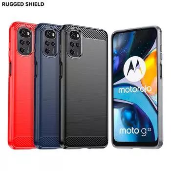 Для Чехол Motorola Moto E32S Чехол Для Moto E32S Бампер Силиконовый Чехол Из Углеродного Волокна Для Moto E32S E22 G82 G62 G52 G42 G32 G71S E40 Moto E32S(Moto E32) чёрный