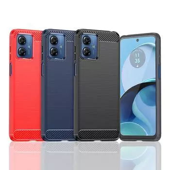 Для Чехол Motorola Moto G14 Чехол Для Moto G14 Бампер Противоударный Противоударный Силиконовый Чехол Из Углеродного Волокна Для Moto G14 Чехол 6,5 дюймов For Moto G14 чёрный