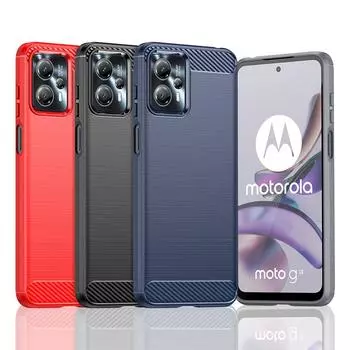 Для Чехол Motorola Moto G23 Чехол Для Moto G23 Бампер Силиконовый Карбоновый Задний Чехол Для Moto G23 G13 G53 G32 G42 G52 G72 Чехол For Moto G23 чёрный