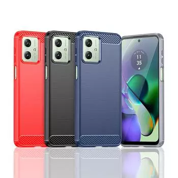 Для Чехол Motorola Moto G54 Чехол Для Moto G54 Противоударный противоударный силиконовый чехол из углеродного волокна для Moto G54 Чехол 6,5 дюйма For Moto G54 Global чёрный