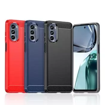 Для Чехол Motorola Moto G62 5G Чехол Для Moto G62 5G Бампер Силиконовый Чехол Из Углеродного Волокна Для Moto G62 G32 G52 G82 G22 E22 E32 G60S For Moto G62 5G чёрный