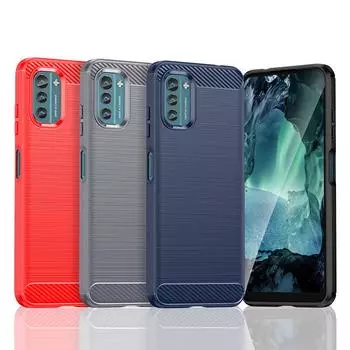 Для Чехол Nokia G21 Чехол для Nokia G21 G11 G20 G10 X100 C21 Plus Силиконовый противоударный чехол из углеродного волокна для задней крышки Nokia G21 Чехол Nokia G21(Nokia G11) чёрный