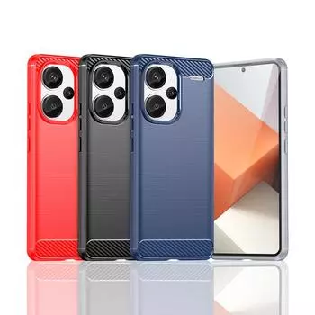 Для Чехол Redmi Note 13 Pro Plus Чехол для Redmi Note 13 Pro Plus Силиконовый чехол из углеродного волокна для Redmi Note 13 Pro Plus Чехол RedmiNote13ProPlus5G чёрный