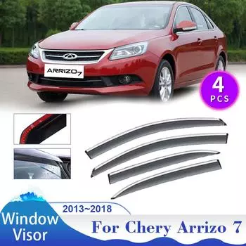 Для Chery Arrizo 7 A4 2013~2018 автомобильный козырек от солнца, дождя, дефлектор, навес, вентиляционное отверстие, дымовые крышки, внешние аксессуары прозрачный