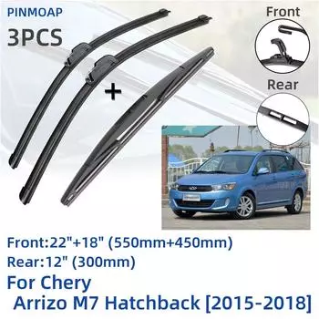 Для Chery Arrizo M7 Hatchback 2015-2018 передние и задние щетки стеклоочистителя резак аксессуары J Hook 2015 2016 2017 2018