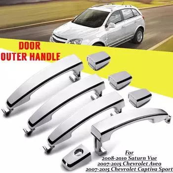 Для Chevrolet Captiva Sport/Aveo/Saturn 1/2/4 шт. Передняя левая с замочной скважиной Передняя правая/задняя хромированная накладка на внешнюю ручку двери из АБС-пластика