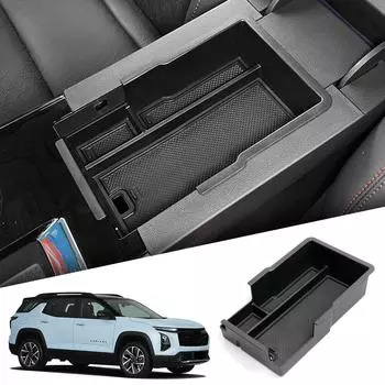 для Chevrolet Chevy Equinox 2025 Центральная консоль Подлокотник Ящик для хранения Автомобильный поднос Органайзеры Аксессуары Tidying Черный