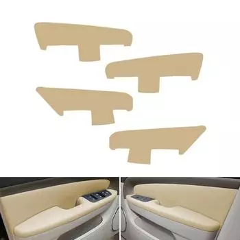 Для Chevrolet Epica 2007-2013 бежевая кожаная дверная панель из микрофибры, защитный чехол с креплением для салона автомобиля