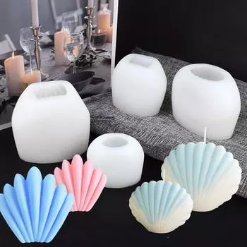 для Creative 3D для Shell Candle Mold силиконовые формы антипригарные формы для Seashell гипсовые формы для эпоксидной смолы полиэфирные смолы 76