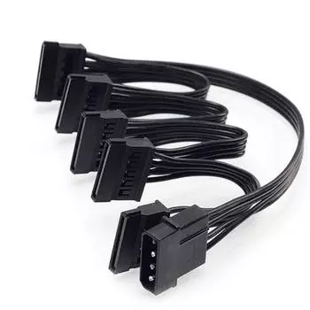 Для DIY Molex 4pin IDE 1 к 5 SATA 15Pin Кабель-разветвитель питания для жесткого диска