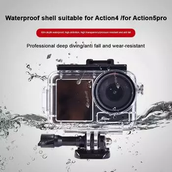 Для DJI OSMO Action 3/4/5 pro 60M водонепроницаемый чехол для дайвинга Shell Shoots Housing Filming & For Und W1T4 transparent-1set