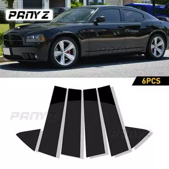 Для Dodge Charger 2006-2010 2011-автомобильное черное зеркало, оконная, дверная стойка, накладки, глянцевая наклейка, Стайлинг, авто Charger 2006-2010