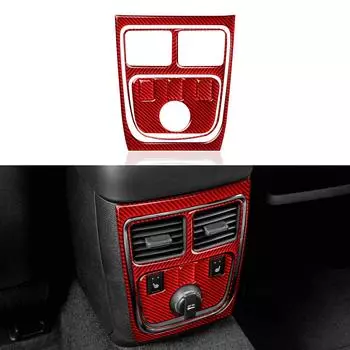 Для Dodge Charger 2011 2012 2013 2014 аксессуары для интерьера из углеродного волокна автомобильный задний подлокотник розетка переменного тока вентиляционная крышка накладка 2015-2021 BLACK